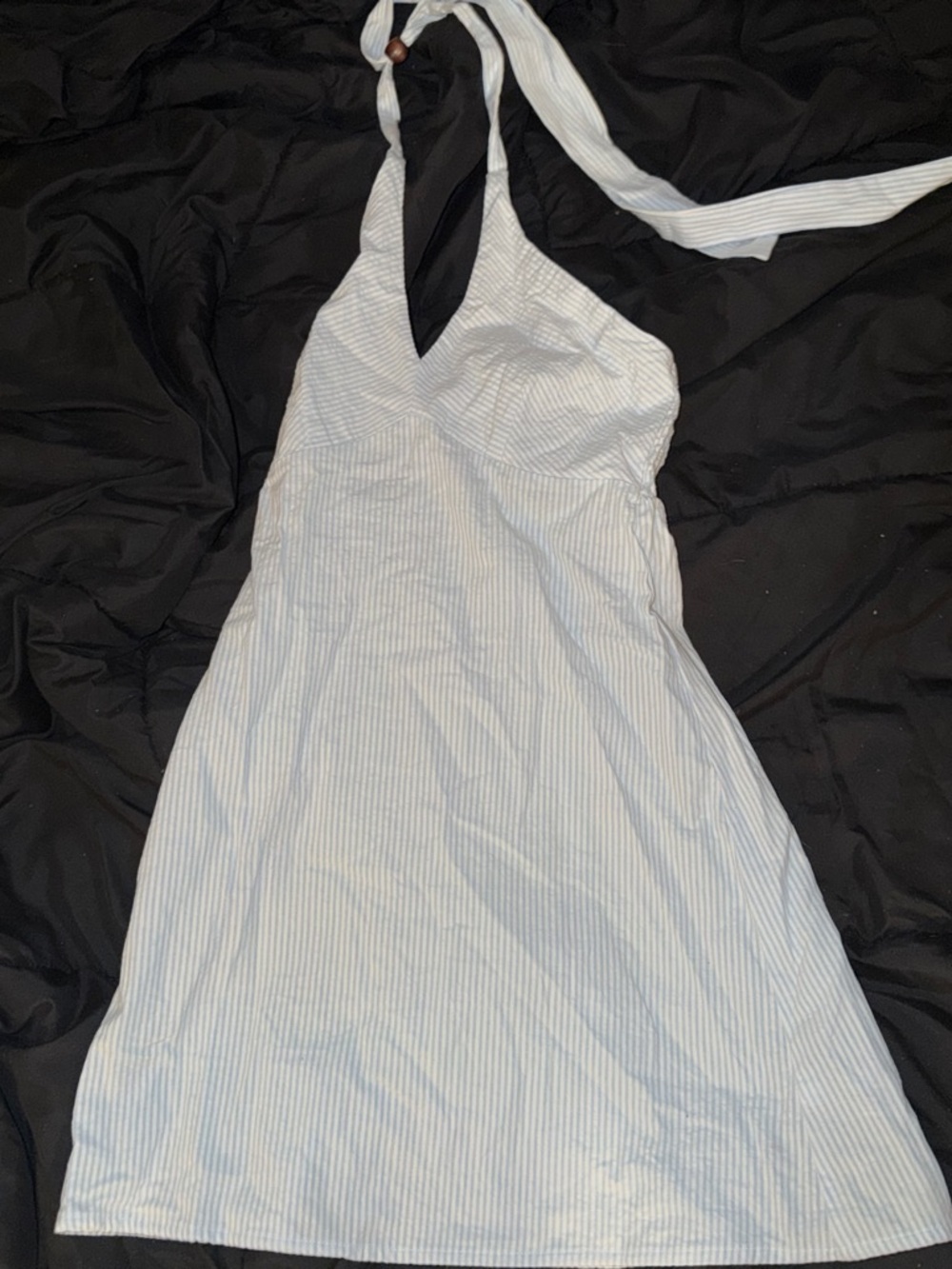 Target Light Blue and White Striped Halter Mini Dress